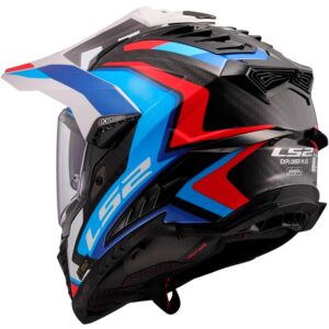 LS2 MX701 CARBON EXPLORER FRONTIER II TRAIL HELMET - WHITE / BLUE - Image 3