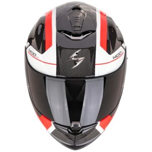 SCORPION EXO 1400 EVO II CARBON HELMET WHITE / RED / BLACK - Image 3
