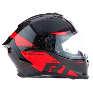 SCORPION EXO R1 EVO CARBON AIR RALLY HELMET - BLACK / RED - Image 2
