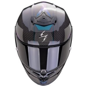 SCORPION EXO R1 EVO CARBON AIR RALLY HELMET - BLACK / BLUE - Image 3