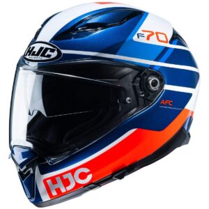 HJC F70 Tino Blue / Orange Full-Face Helmet