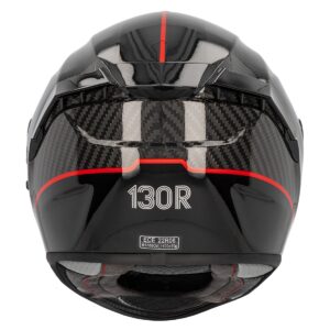 130R Kashima Carbon GT Gloss Black Red Helmet - Image 4