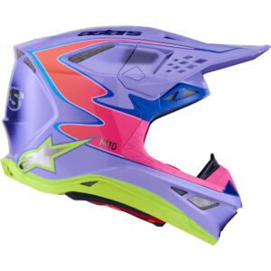 ALPINESTARS Supertech M-10 Jett Lawrence R01 Purple / Pink / Yellow Fluo Helmet - Image 5