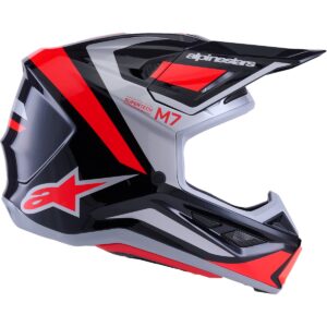 ALPINESTARS S-M7 Rise Black / Silver / Red Fluo 2026 Helmet - Image 5