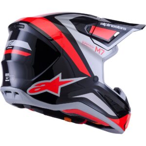 ALPINESTARS S-M7 Rise Black / Silver / Red Fluo 2026 Helmet - Image 4