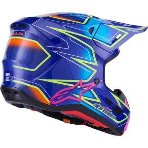 ALPINESTARS S-M7 Cast Blue / Pink / Yellow Fluo 2026 Helmet - Image 4