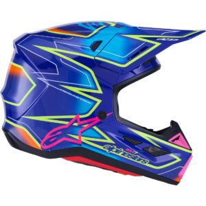 ALPINESTARS S-M7 Cast Blue / Pink / Yellow Fluo 2026 Helmet - Image 5