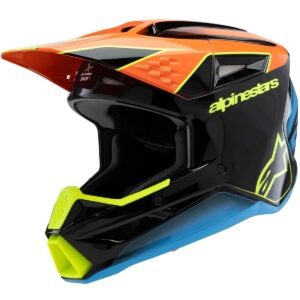 ALPINESTARS S-M3 Youth Fray Black / Orange / Yellow Fluo 2025 Helmet - Image 1