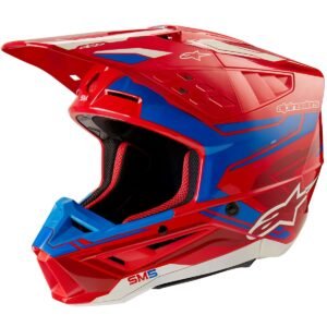 ALPINESTARS S-M5 Action 2 Bright Red / Blue Glossy 2024 Helmet - Image 1