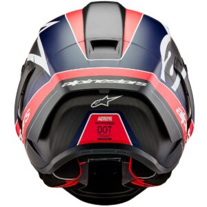 ALPINESTARS Supertech R10 Team Black Carbon / Red Fluo / Dark Blue Matt Helmet - Image 3