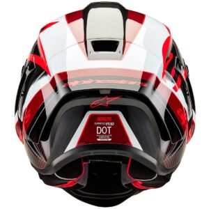 ALPINESTARS Supertech R10 Team Black Carbon / Red / White Helmet - Image 3