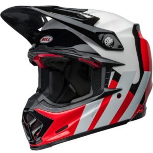 BELL Moto-9S Flex 22.06 Hello Cousteau Stripes White / Red 2024 Helmet - Image 1