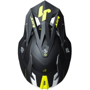 JUST1 J18F Hexa Black / Grey / Yellow Fluo / White Matt 2025 Helmet - Image 5