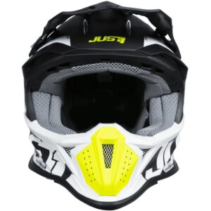 JUST1 J18F Hexa Black / Grey / Yellow Fluo / White Matt 2025 Helmet - Image 4