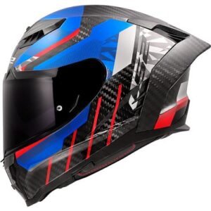 LS2 FF807 Dragon Trax Blue / Red Helmet - Image 3