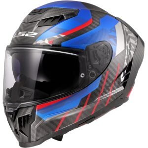 LS2 FF807 Dragon Trax Blue / Red Helmet - Image 2