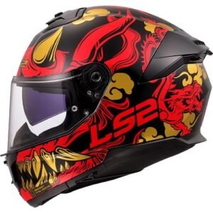 LS2 FF808 Corriente II Casco Drako Negro / Rojo - Imagen 2