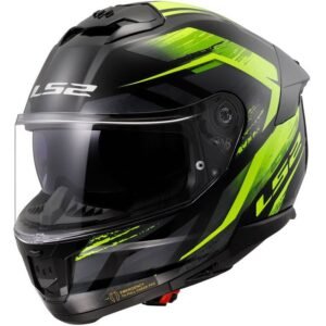 LS2 FF808 Corriente II Furia Negro / H-V Casco Amarillo - Imagen 1