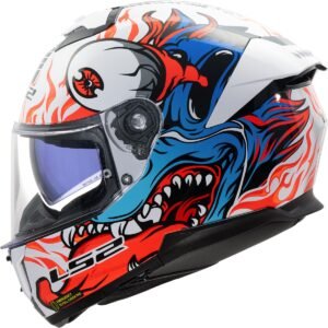 LS2 FF808 Corriente II Infierno Blanco / Casco Azul - Imagen 1