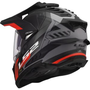 Casco trail LS2 MX701 Explorer Hexa Negro Mate / Rojo / Gris - Imagen 3
