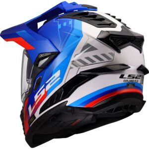LS2 MX701 Explorer Hexa White / Blue / Red Helmet - Image 3