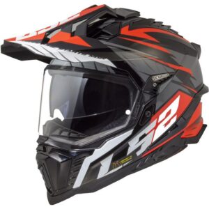 LS2 MX701 Explorer Spire Black / Titanium / Red Helmet - Image 1