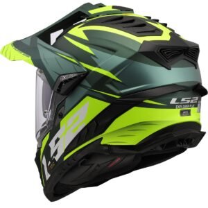 LS2 MX701 Explorador de espiral Matt Green / H-V Amarillo Casco - Imagen 3