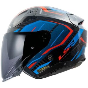 LS2 OF603 Infinity II Carbon Urus Blue / Red Helmet - Image 2