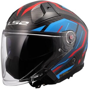LS2 OF603 Infinity II Carbon Urus Blue / Red Helmet - Image 1