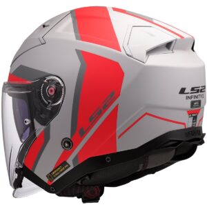 LS2 OF603 Infinity II Focus Matt Grey / Red Helmet - Image 3