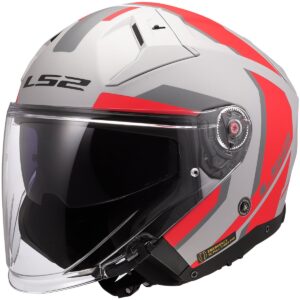 LS2 OF603 Infinity II Focus Matt Grey / Red Helmet - Image 1