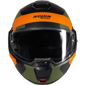NOLAN N120-1 Omocromo Negro Mat / Naranja / Casco Verde Militar - Imagen 3