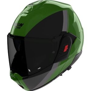 NOLAN N120-1 Verniciatura Speciale Metal verde / Casco Negro / Gris - Imagen 3
