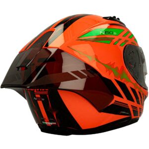 NOLAN N60-6 Sport Hotfoot Led Orange / Black / Light Green Helmet - Image 3