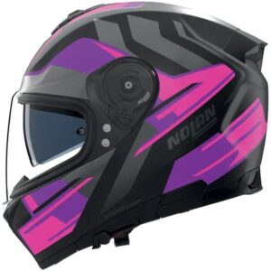 NOLAN N80-8 Casco de mate negro tritico / fucsia / antracita - Imagen 2