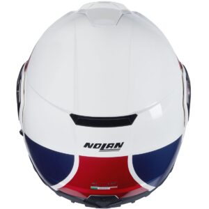 NOLAN N90-3 Roboto White / Red / Blue Helmet - Image 3