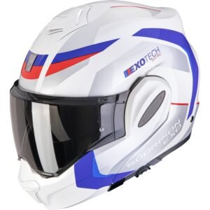 SCORPION Exo-Tech Evo Pro Acuti White / Blue / Red Helmet - Image 1