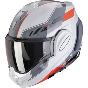 SCORPION Exo-Tech Evo Socius Grey / Red Helmet - Image 1