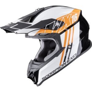 SCORPION VX-16 Evo Air Lignes Black / Orange Helmet - Image 1