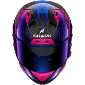 SHARK Aeron Edgy Carbon / Blue / Chrom Helmet - Image 3