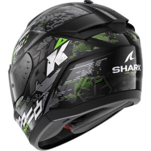 SHARK Ridill 2 Molokai Black / Silver / Green Helmet - Image 3