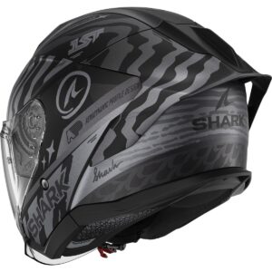 SHARK Skwal Jet Cup Speed-Fancy Negro / Antracita / Casco de Plata - Imagen 2
