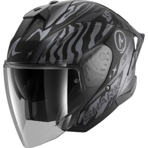SHARK Skwal Jet Cup Speed-Fancy Negro / Antracita / Casco de Plata - Imagen 1