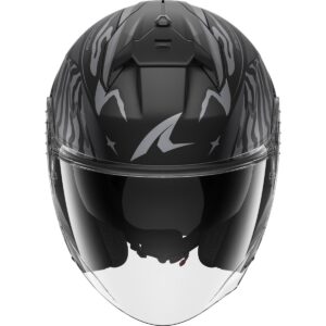 SHARK Skwal Jet Cup Speed-Fancy Negro / Antracita / Casco de Plata - Imagen 3