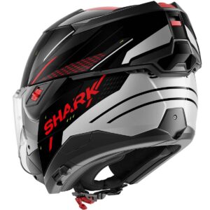SHARK Oxo Rydger Black / Silver / Red Helmet - Image 3