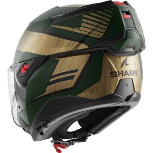 SHARK Oxo Sikter Matt Green / Chrom / Gold Helmet - Image 3