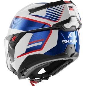 SHARK Oxo Sikter White / Chrom / Blue Helmet - Image 3