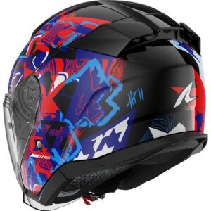SHARK Skwal Jet Pranz Negro / Azul / Casco Rojo - Imagen 3