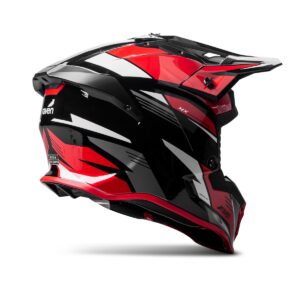 Casco de motocross RAVEN Morphous Negro Brillante / Rojo