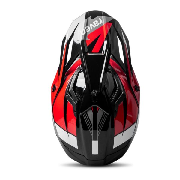 Casco de motocross RAVEN Morphous Negro Brillante / Rojo